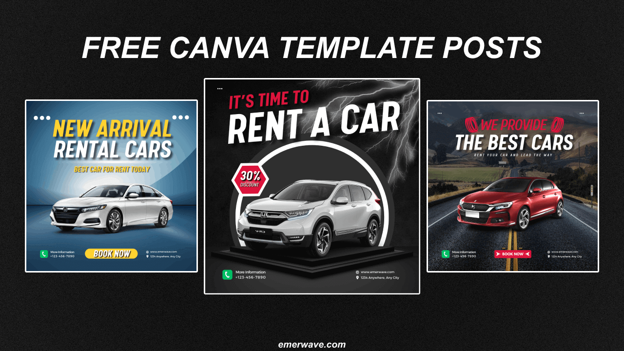 Rent a car canva templates